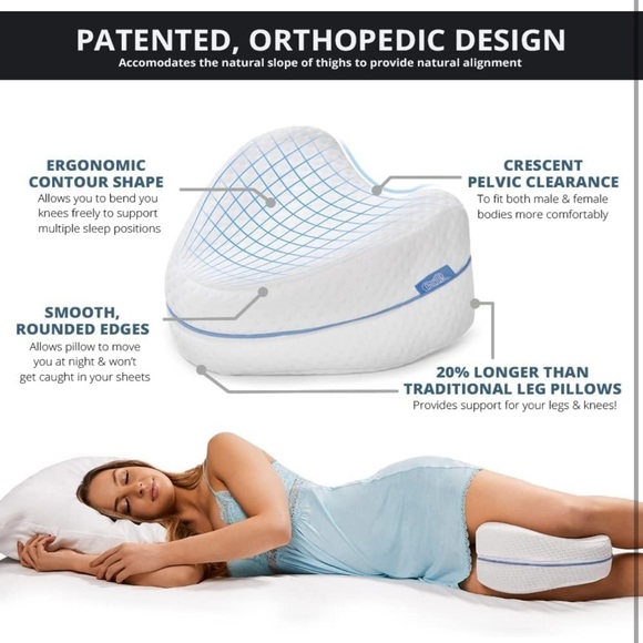 Cool Gel Leg & Knee Memory Foam Side Sleeper Support Pillow - Picture 6 of 7